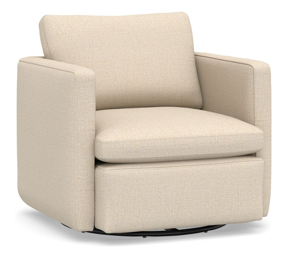 Menlo Upholstered Swivel Armchair | Pottery Barn (US)