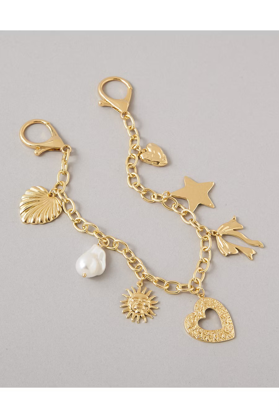AEO Hearts & Stars Charm Bag Chain Women's Gold One Size | American Eagle Outfitters (US & CA)