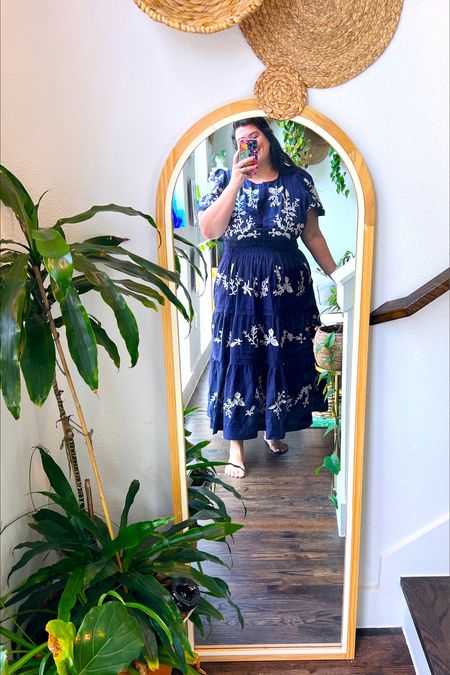 Loving this comfy, embroidered navy and white maxi dress - so perfect for spring and summer in sizes XS-3X 

#LTKstyletip #LTKcurves #LTKFind