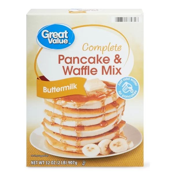 Great Value Complete Pancake & Waffle Mix, Buttermilk, 32 oz - Walmart.com | Walmart (US)