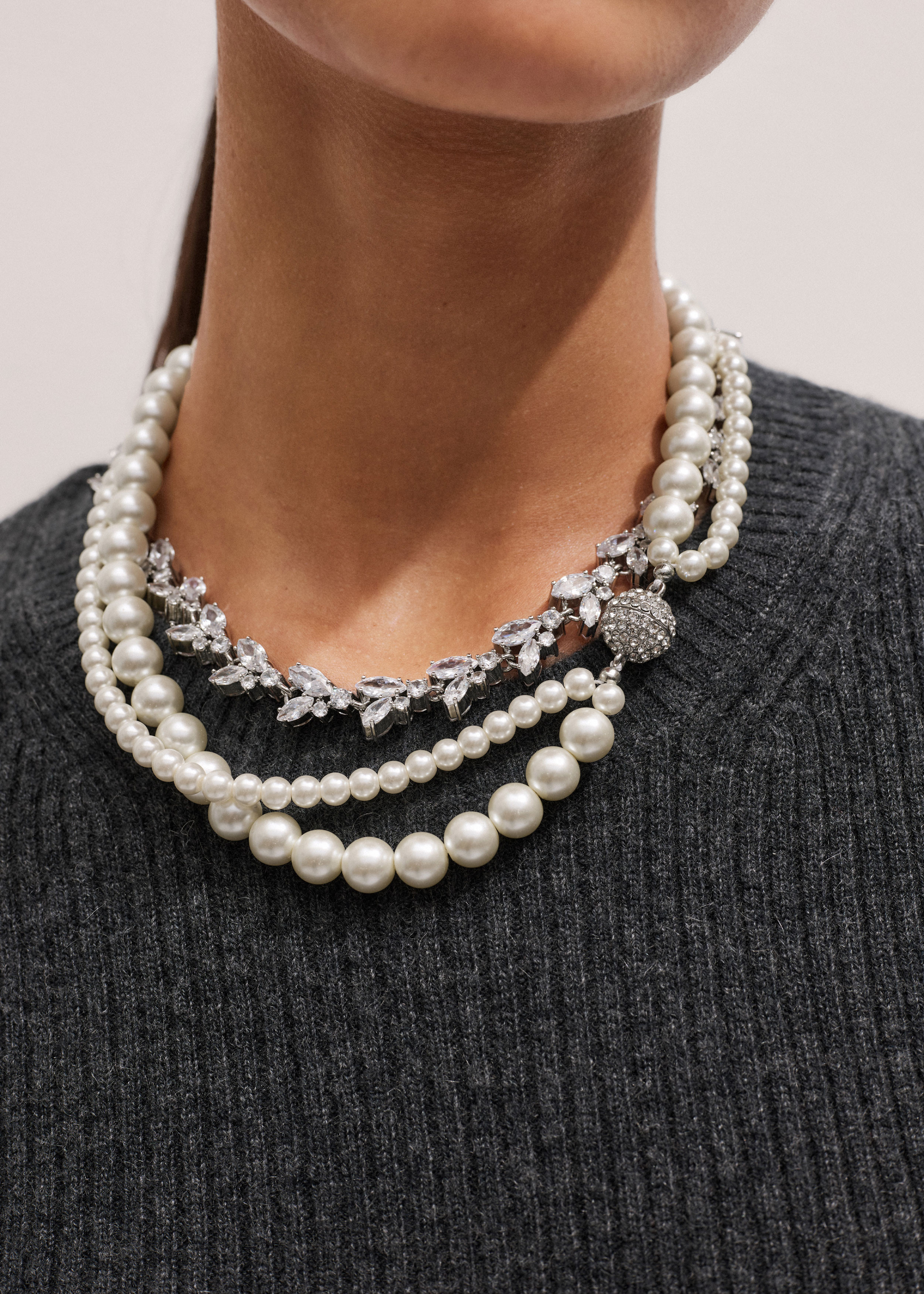 4-in-1 Necklace Glass Crystal + Faux Pearl | ME+EM Global (Excluding US)