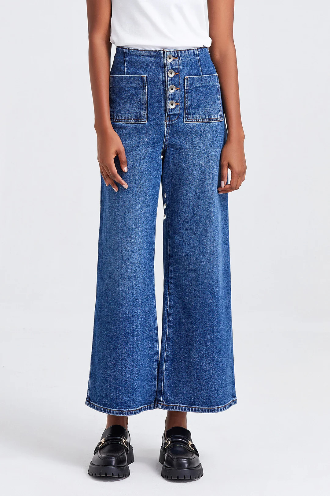 HIGH RISE WIDE LEG JEANS | Bayeas