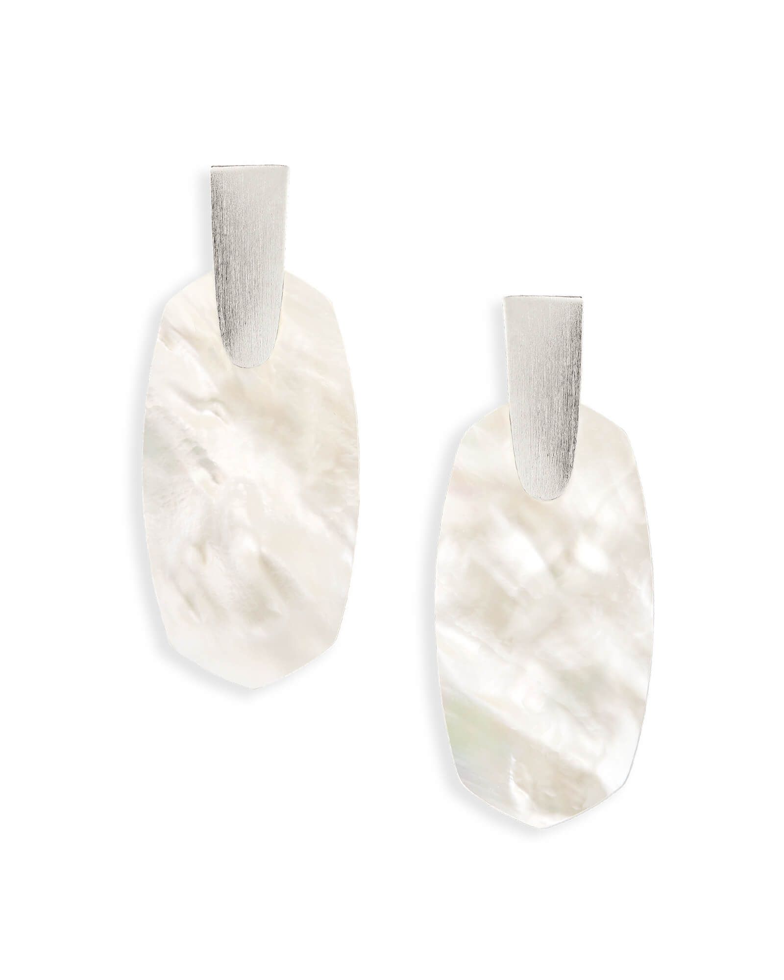 Aragon Silver Drop Earrings in Ivory Pearl | Kendra Scott