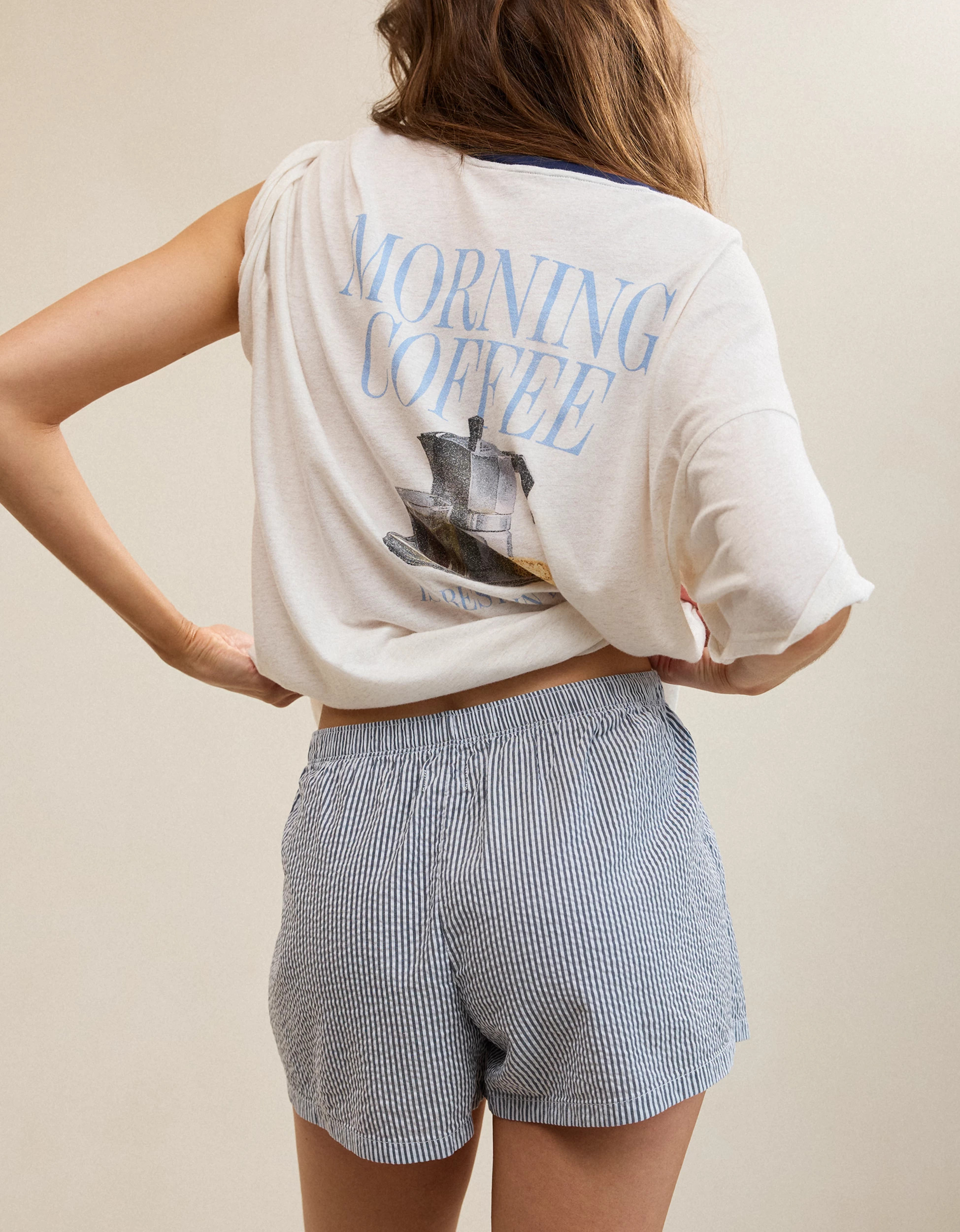 OVERSLEPT by Aerie Around Town Seersucker Boxer | Aerie