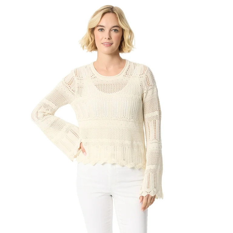 Jessica Simpson Women's and Women's Plus Pointelle Pullover, Sizes XS-5X | Walmart (US)