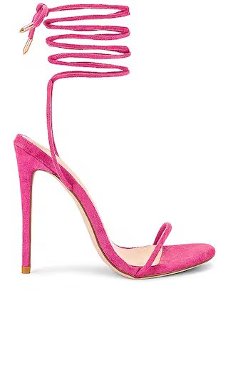 Barely There Lace Up Heel in Deep Pink | Revolve Clothing (Global)