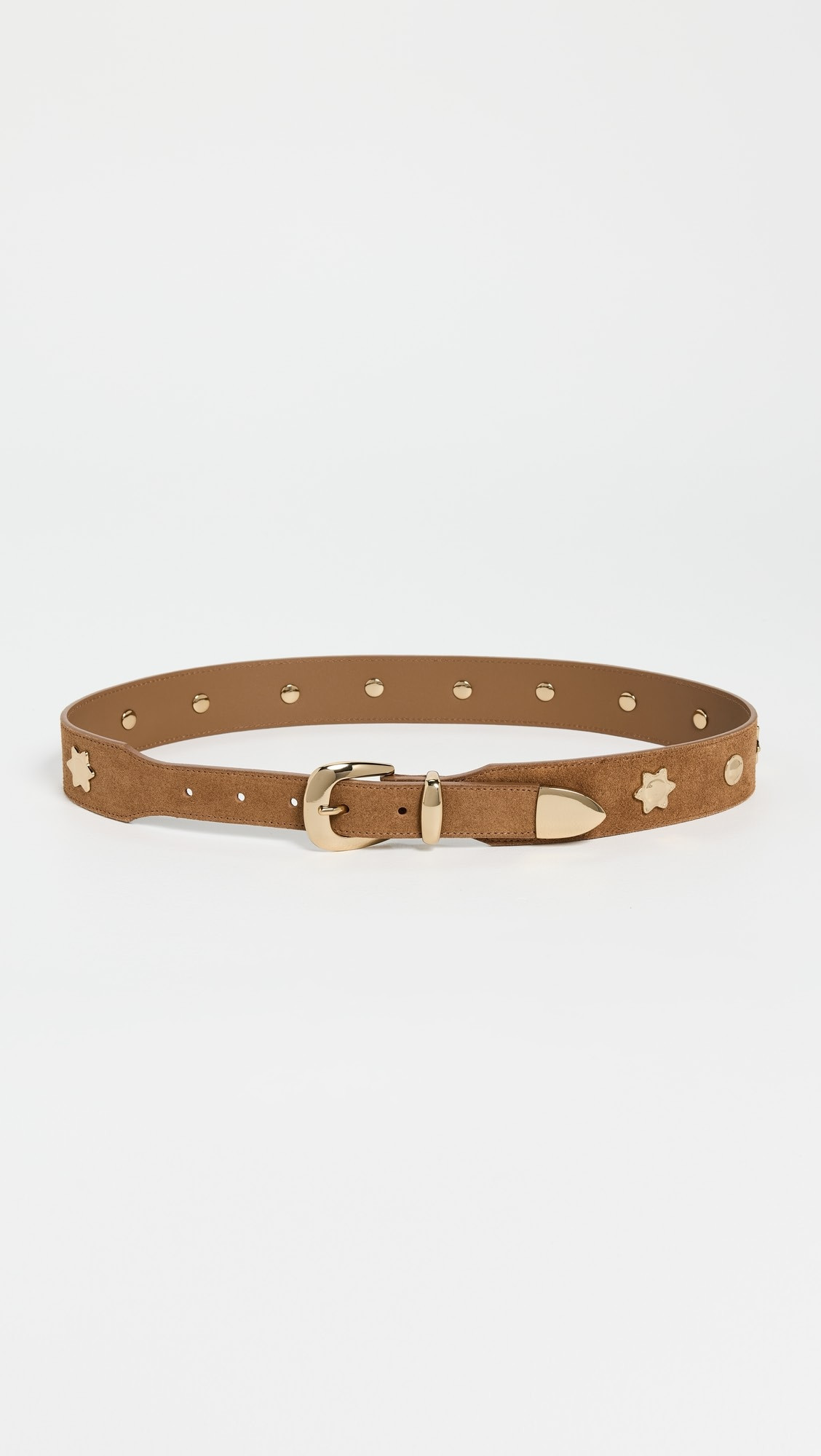 Suede Wide Clean Western Belt: Sun Stud | Shopbop