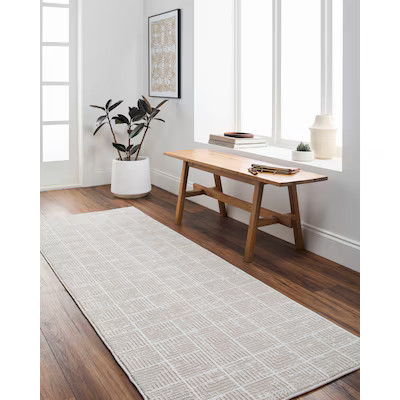 Origin 21 with STAINMASTER Symmetrical Sands 2 x 8 (ft) Loomed Beige Rectangular Indoor Geometric... | Lowe's