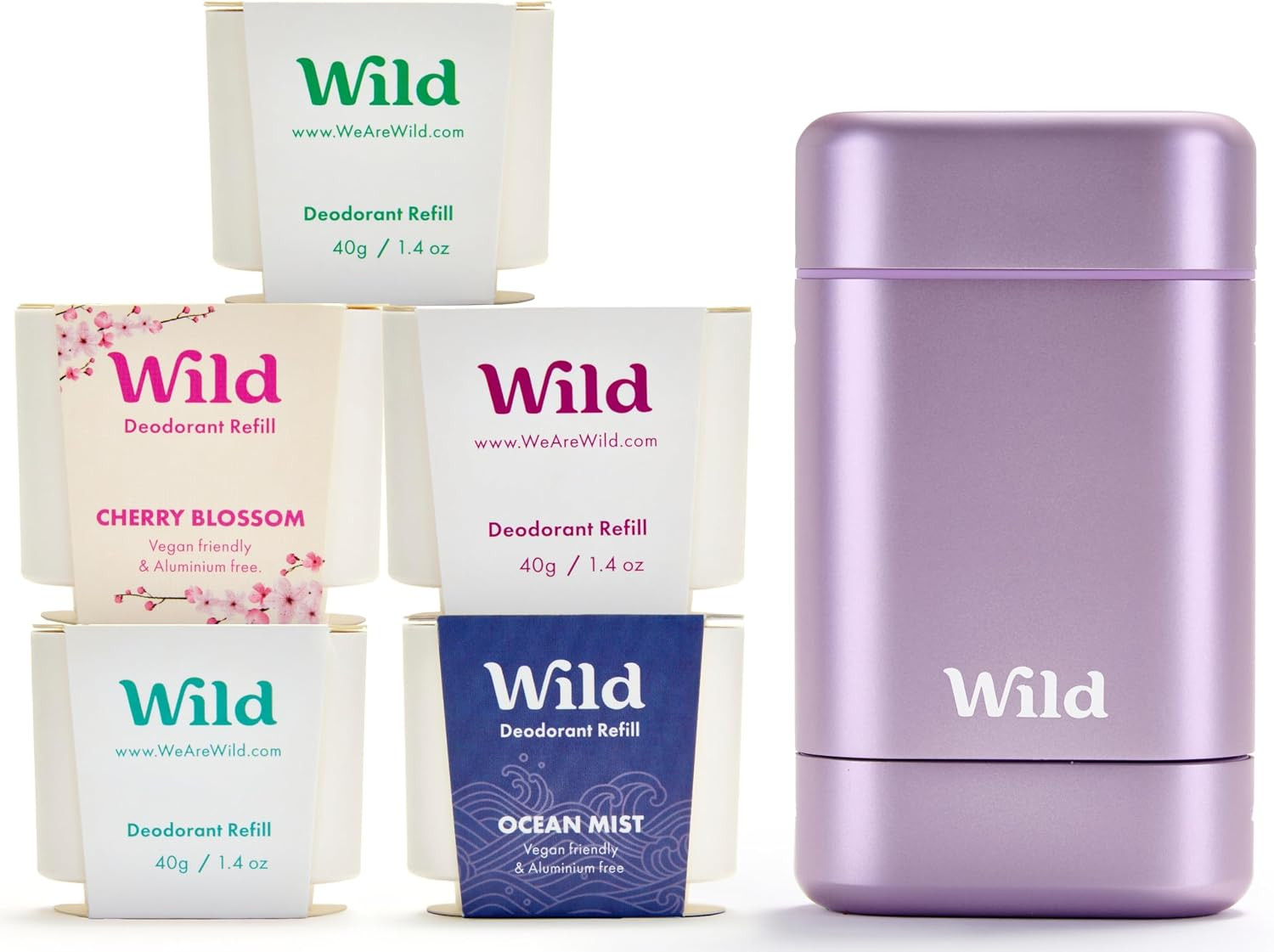 Wild - The Full Monty Starter Kit - Purple Case with Refills in a Variety of Clean Scents 5 x 40g... | Amazon (UK)