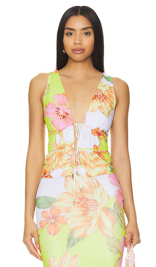 Mirna Top in Color Block Floral | Revolve Clothing (Global)