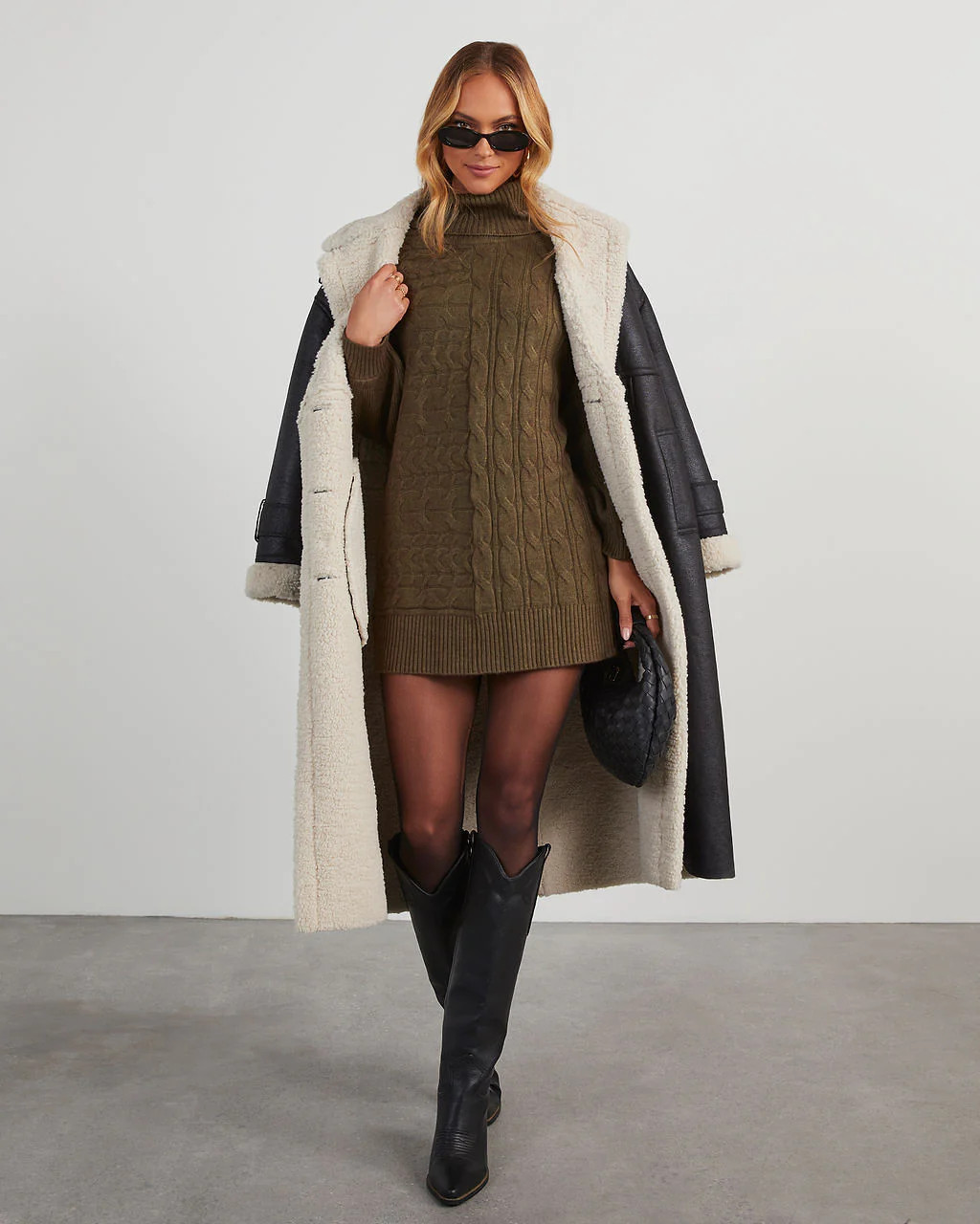 Sherwood Cable Knit Mini Sweater Dress | VICI