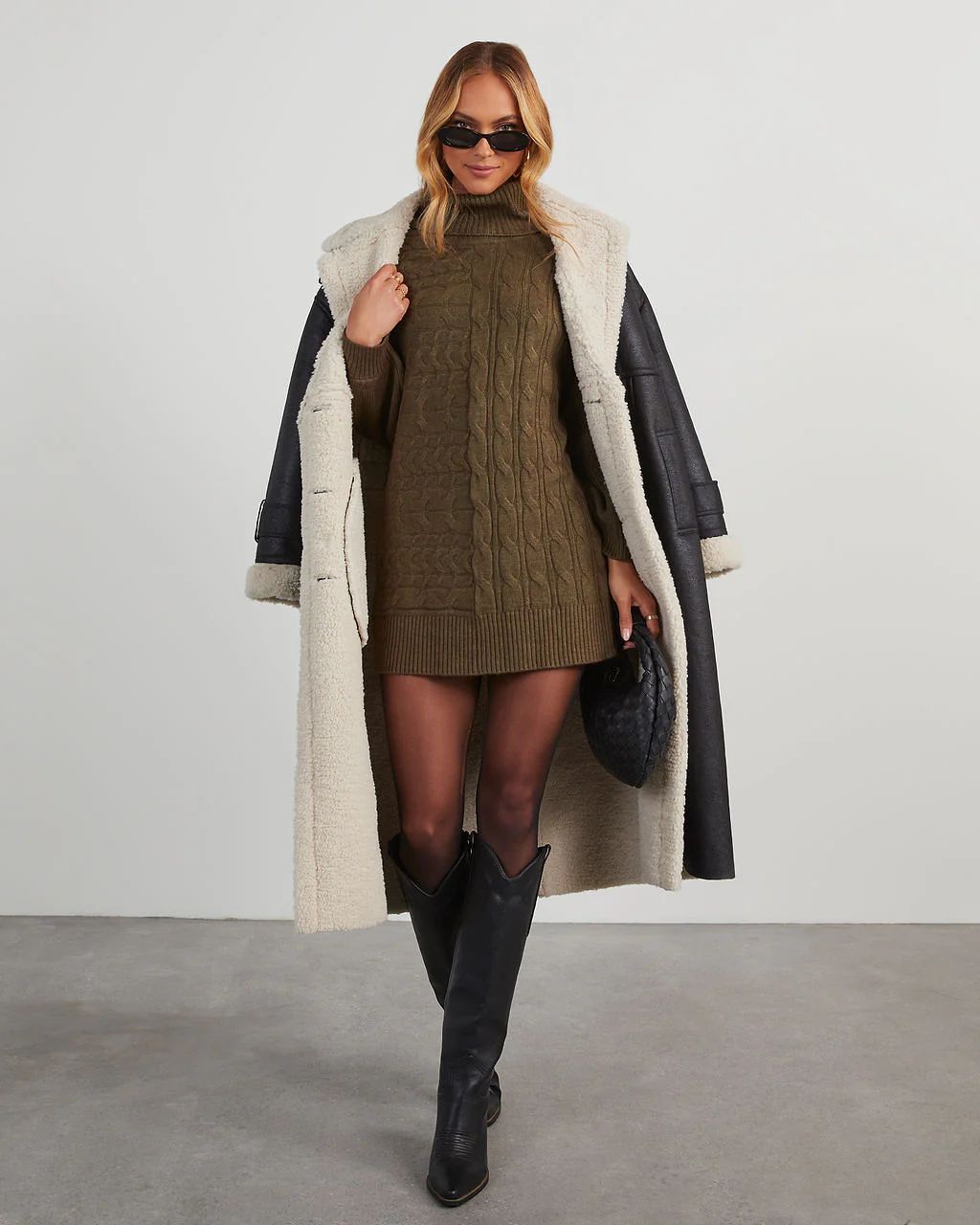Sherwood Cable Knit Mini Sweater Dress | VICI Collection