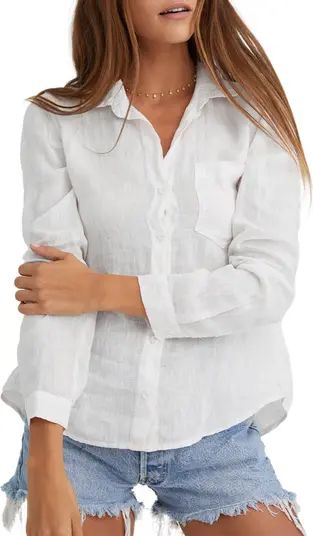 Garment Dyed Linen Button-Up Shirt | Nordstrom