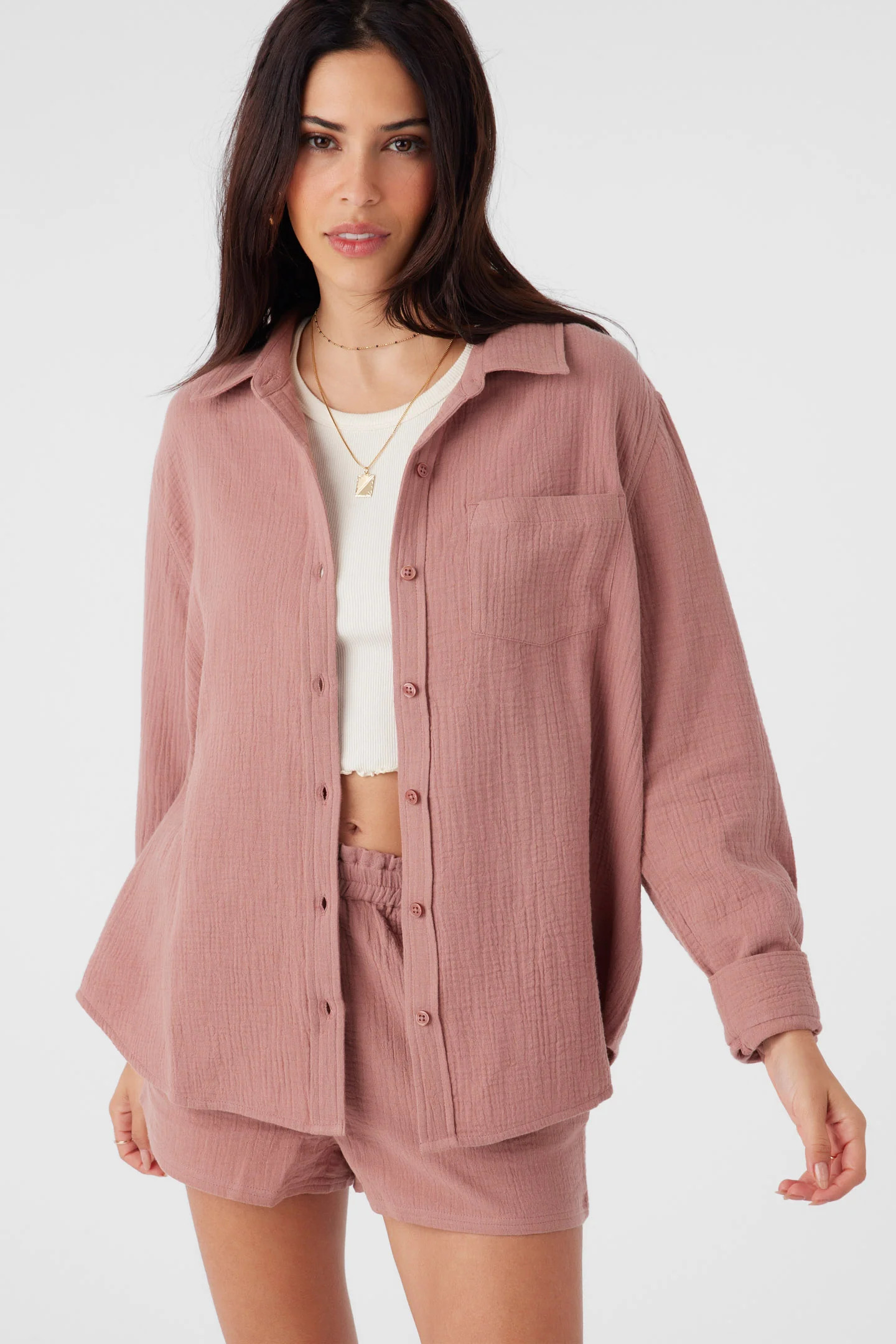 LENI CRINKLE DOUBLE GAUZE BUTTON DOWN SHIRT | O'Neill