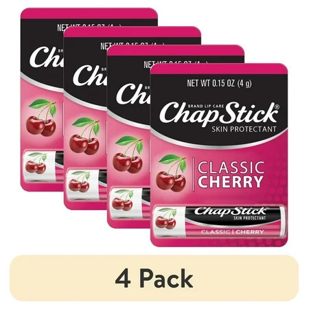 (4 pack) ChapStick Classic Moisturizer and Skin Protectant Cherry Lip Balm 0.15 oz | Walmart (US)