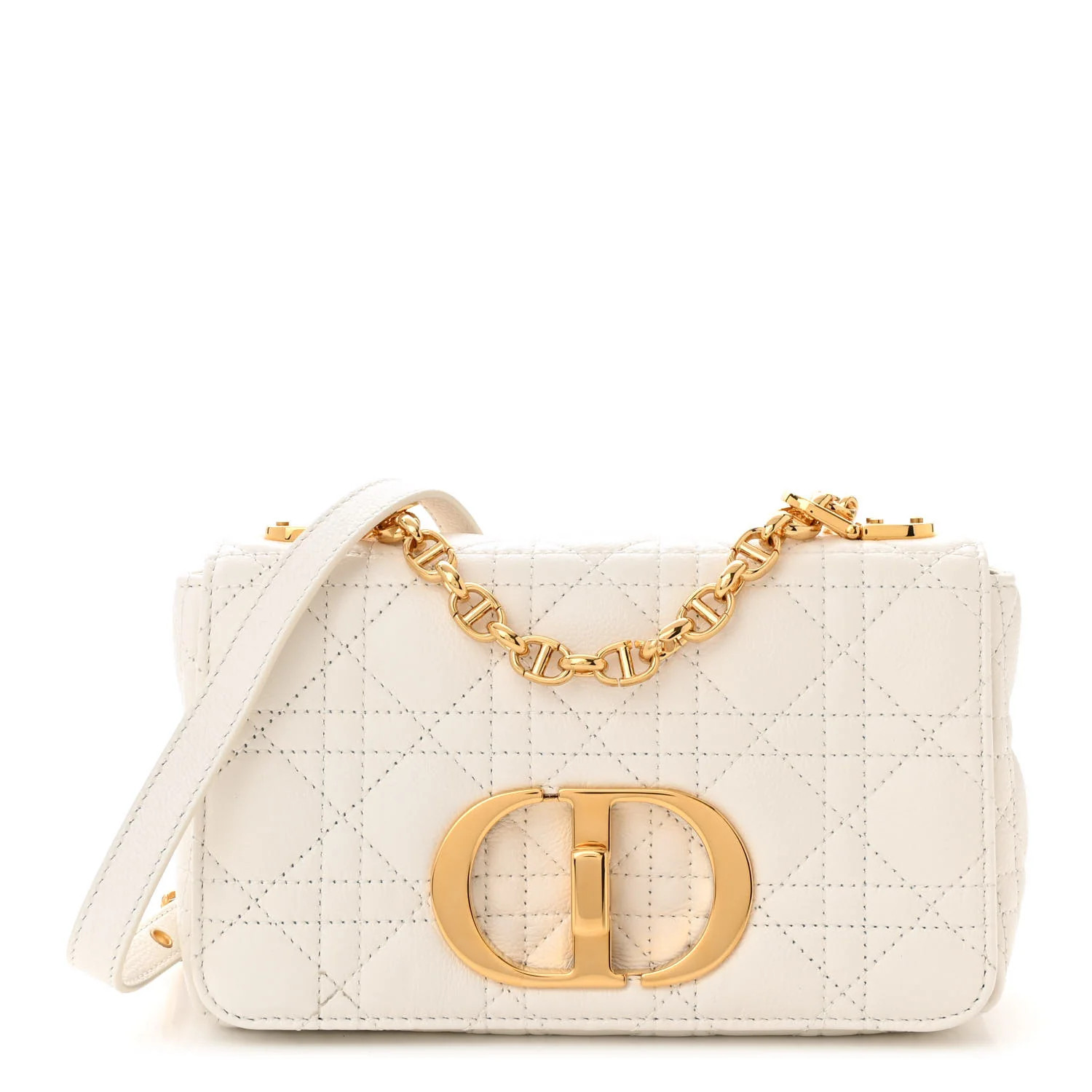 Calfskin Cannage Small Caro Bag Ivory | FASHIONPHILE (US)