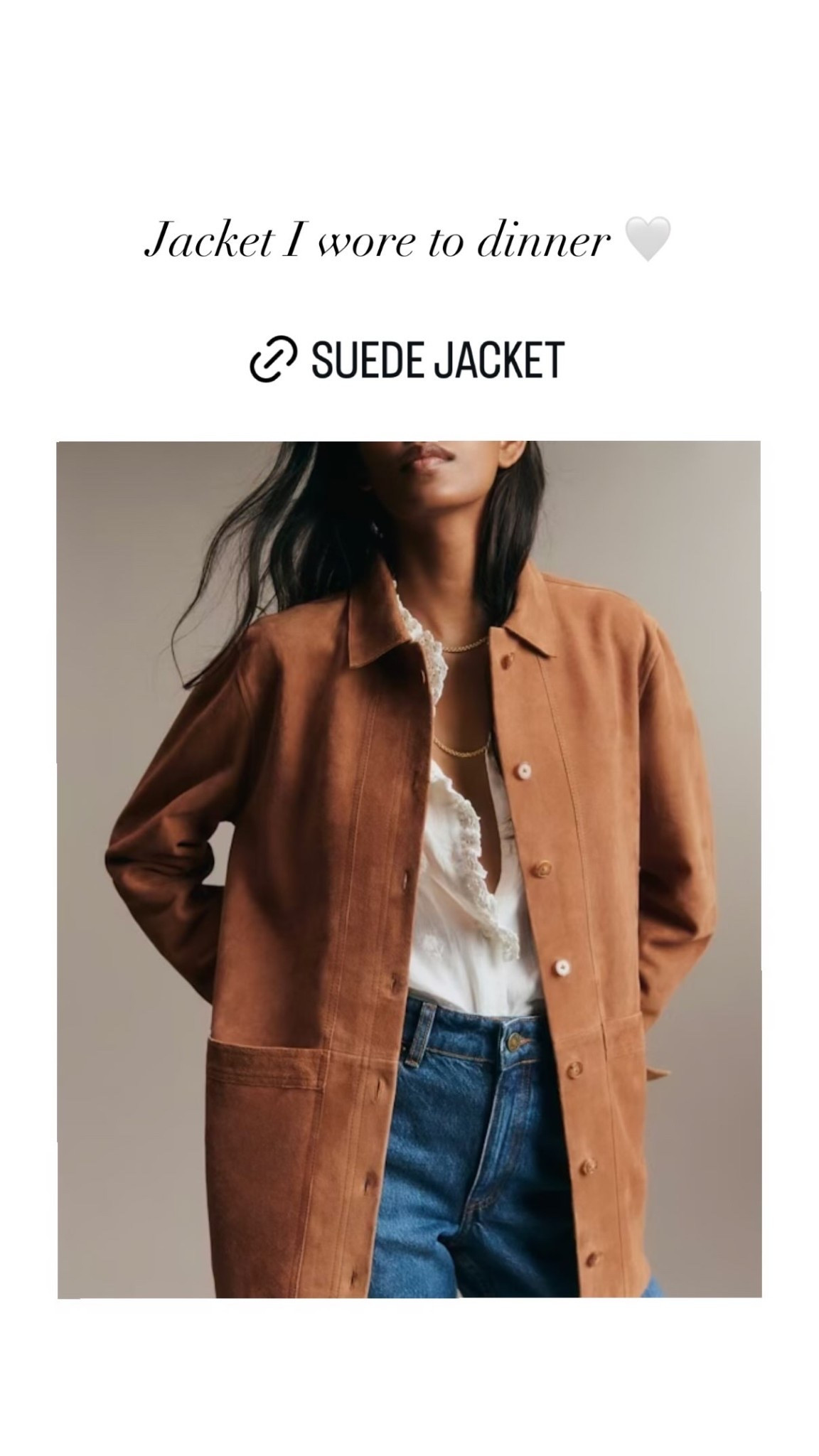 Jacket I wore to dinner 🤍 fall outfit, suede jacket.

#LTKSeasonal #LTKootd #LTKWorkwear