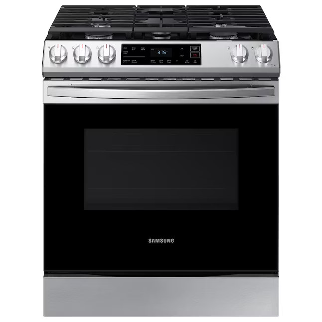 Samsung 30-in 5 Burners 6-cu ft Self-cleaning Slide-in Smart Natural Gas Range (Fingerprint Resis... | Lowe's