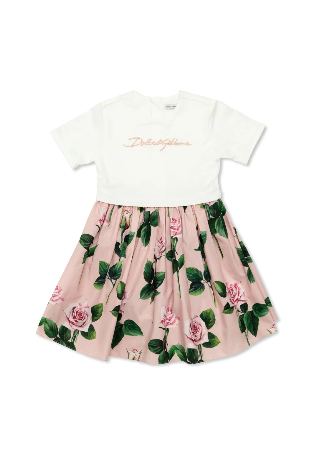 Dolce & Gabbana Kids Logo Embroidered Pleated Dress | Cettire Global