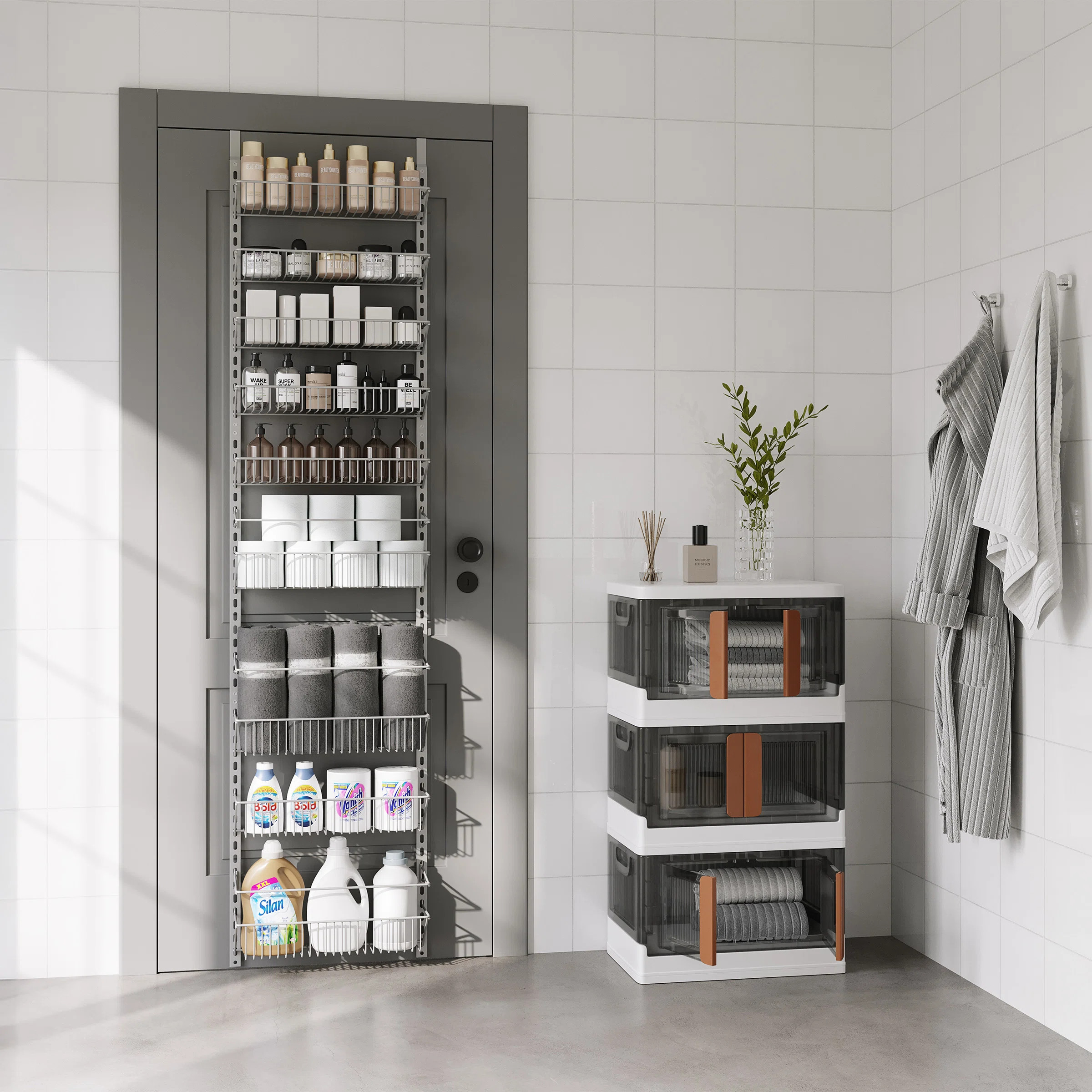 Macklynn Over the Door Organizer - 9-Tier Hanging Wall Rack for Bathroom or Kitchen Organization ... | Wayfair North America