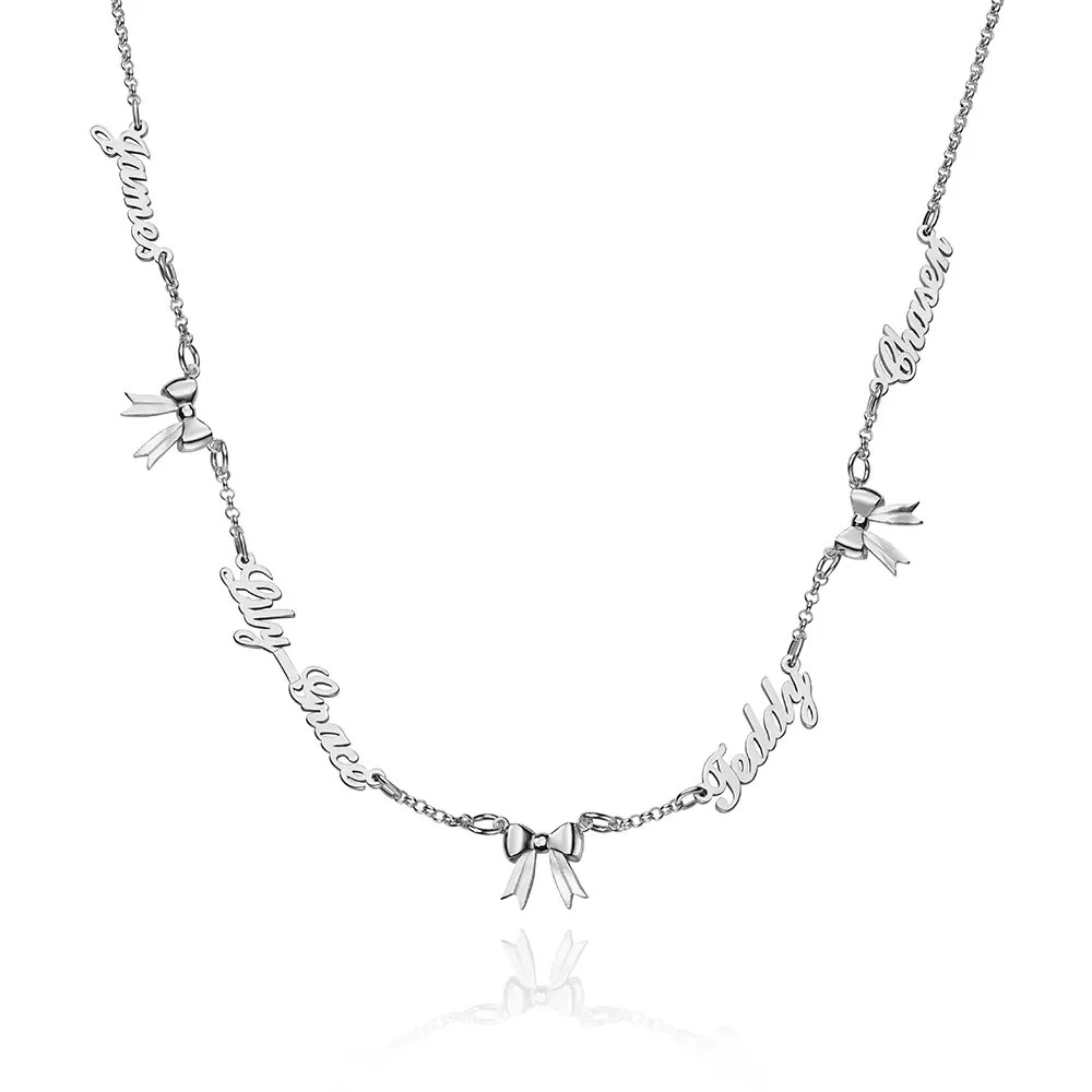 Be My Bow Multi-name Necklace in Sterling Silver | Theo Grace