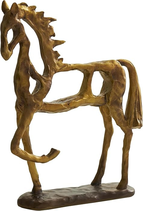 Deco 79 Polystone Horse Decorative Sculpture Slim Frame Textured Home Decor Statue with Cutouts, ... | Amazon (US)