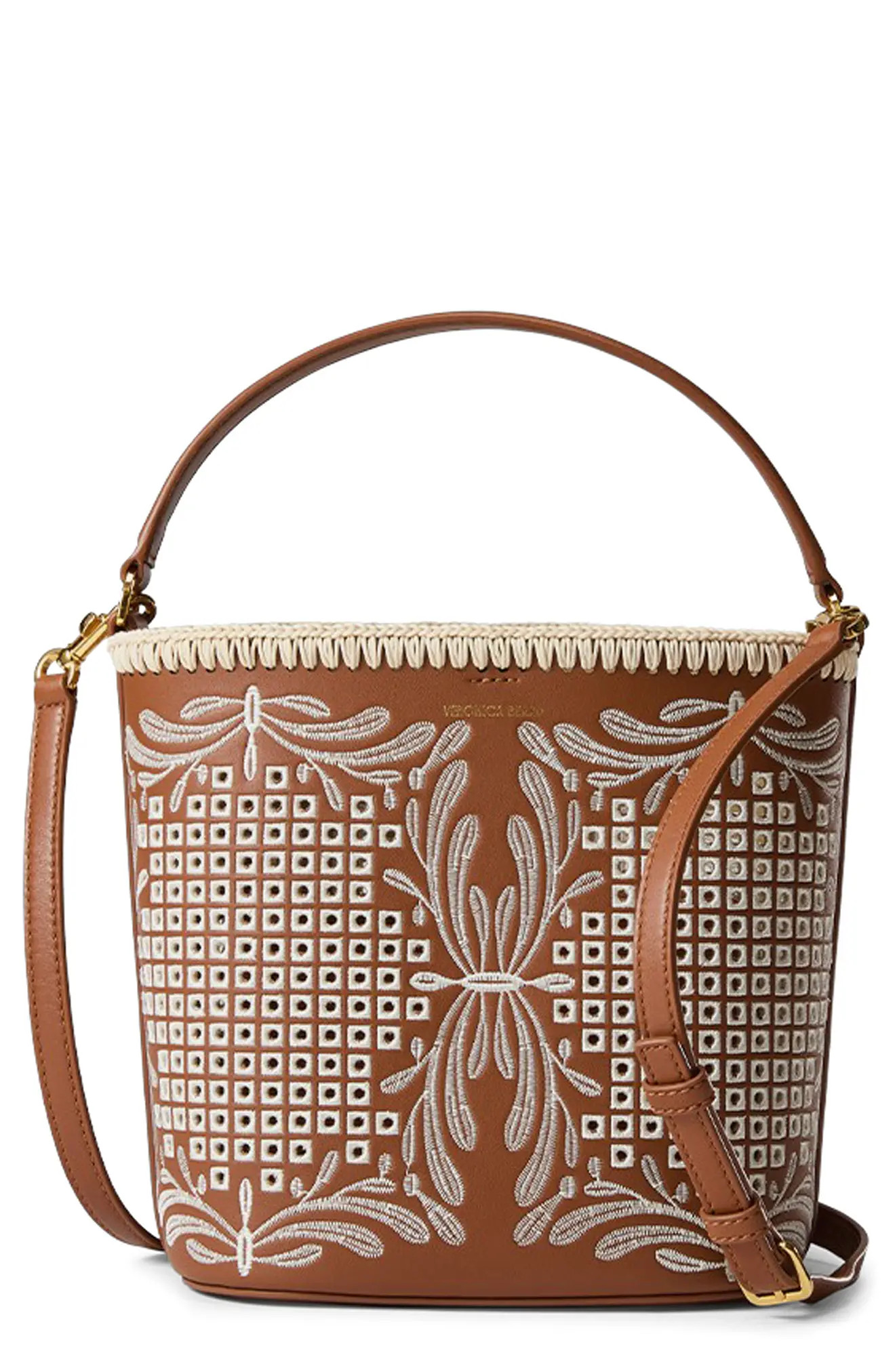 Veronica Beard Small Feed Embroidered Leather Top Handle Bag (Women) | Nordstromrack | Nordstrom Rack