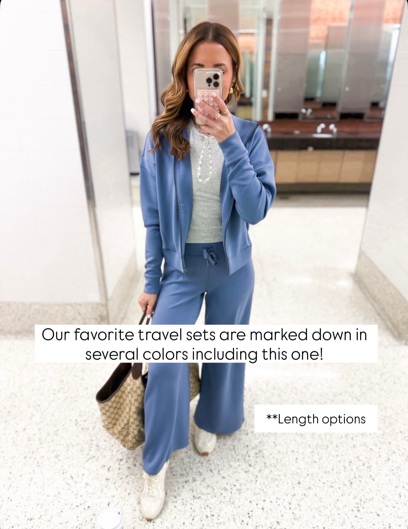 Spanx is having a huge sale on clearance items! This matching set I wear for travel is included. Wearing XS petite in pants and XS in jacket. Travel outfit. Airport outfit. Casual outfit. Comfortable outfit.