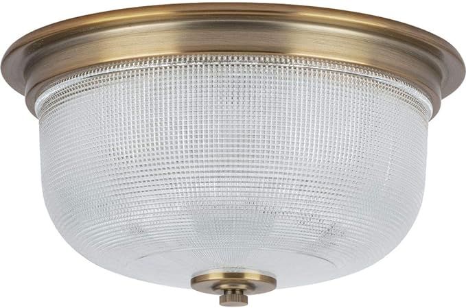 Progress Lighting P3740-163 Archie Two-Light Flush Mount with Clear Double Prismatic Glass, 6-1/4... | Amazon (US)
