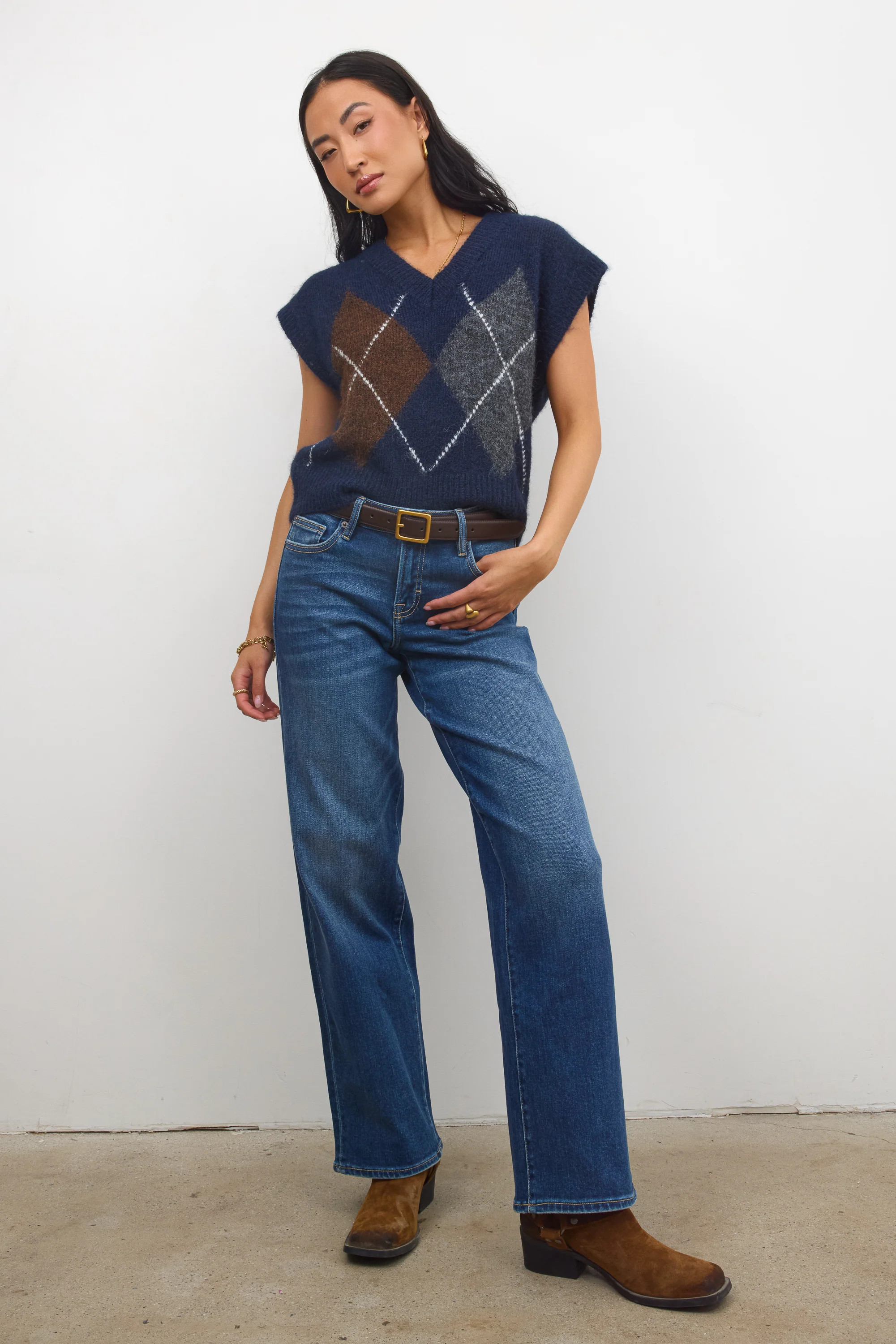 Sloane Wide Leg Jeans in Dark Wash | Böhme US