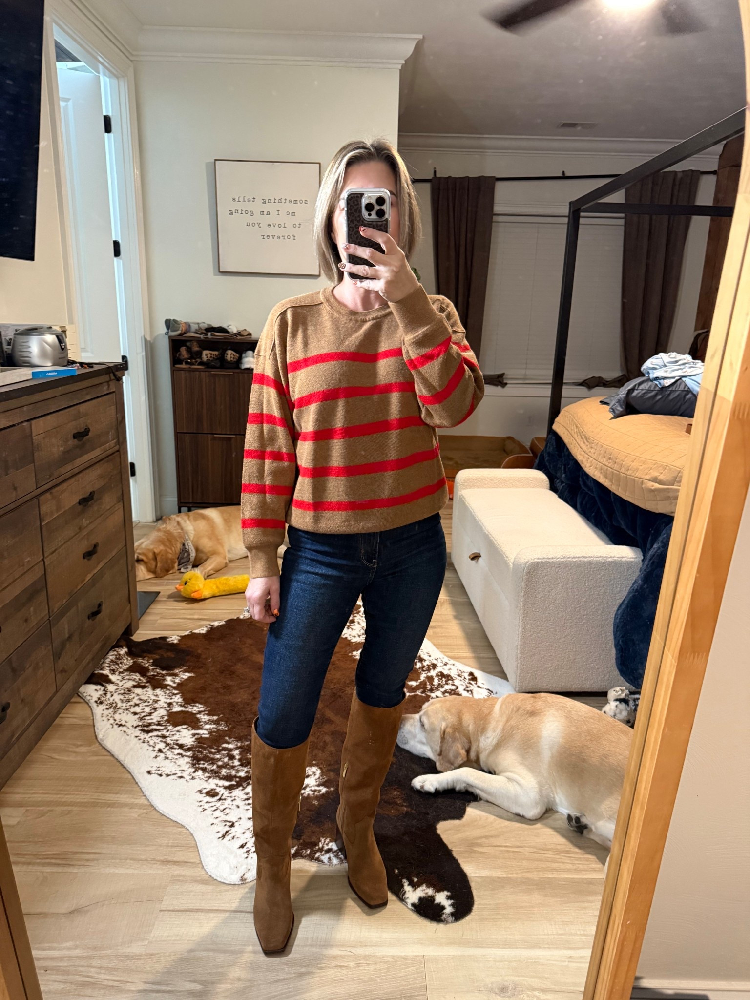 Sweater small - can’t link its last year but I linked similar 
Jeans 00short
Boots TTS

#LTKStyleTip #LTKPetite #LTKOver40