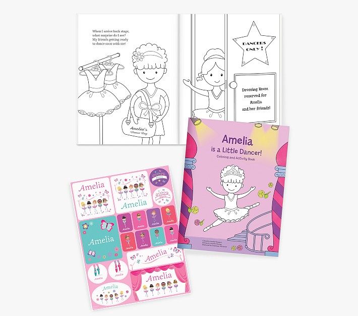 Little Dancer Personalized Coloring Book & Sticker Gift Set | Pottery Barn Kids
