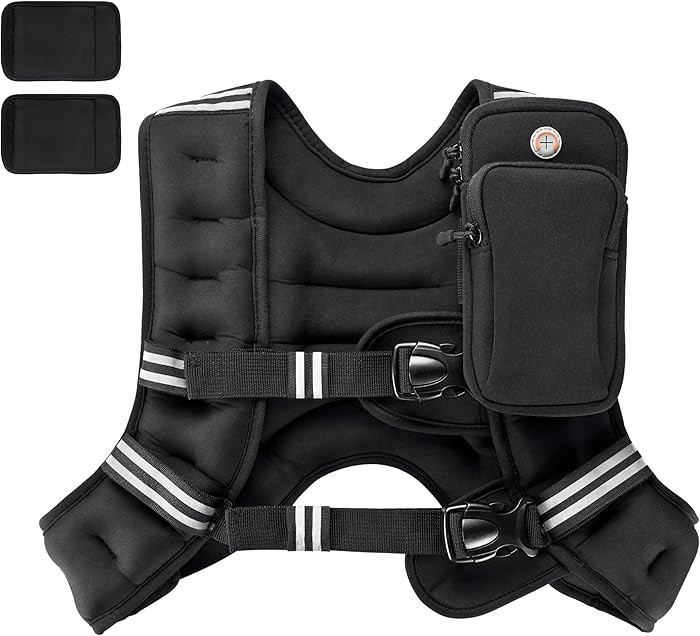 PACEARTH Weighted Vest,4lb/6lb/10lb/12lb/16lb/20lb/25lb/30lb Weight Vest with Reflective Stripe, ... | Amazon (US)