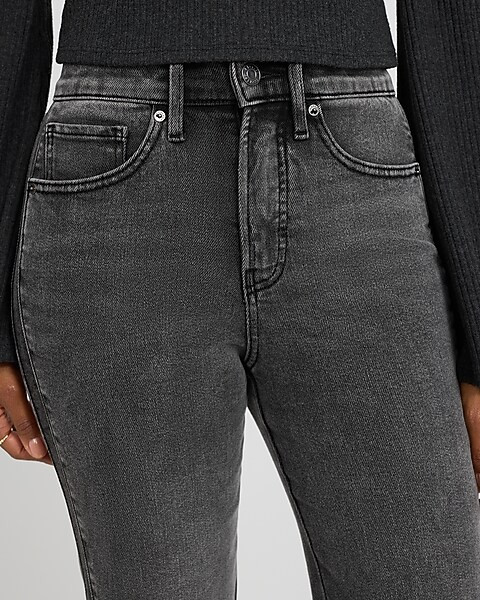 High Waisted Washed Black '70s Flare Jeans | Express | Express