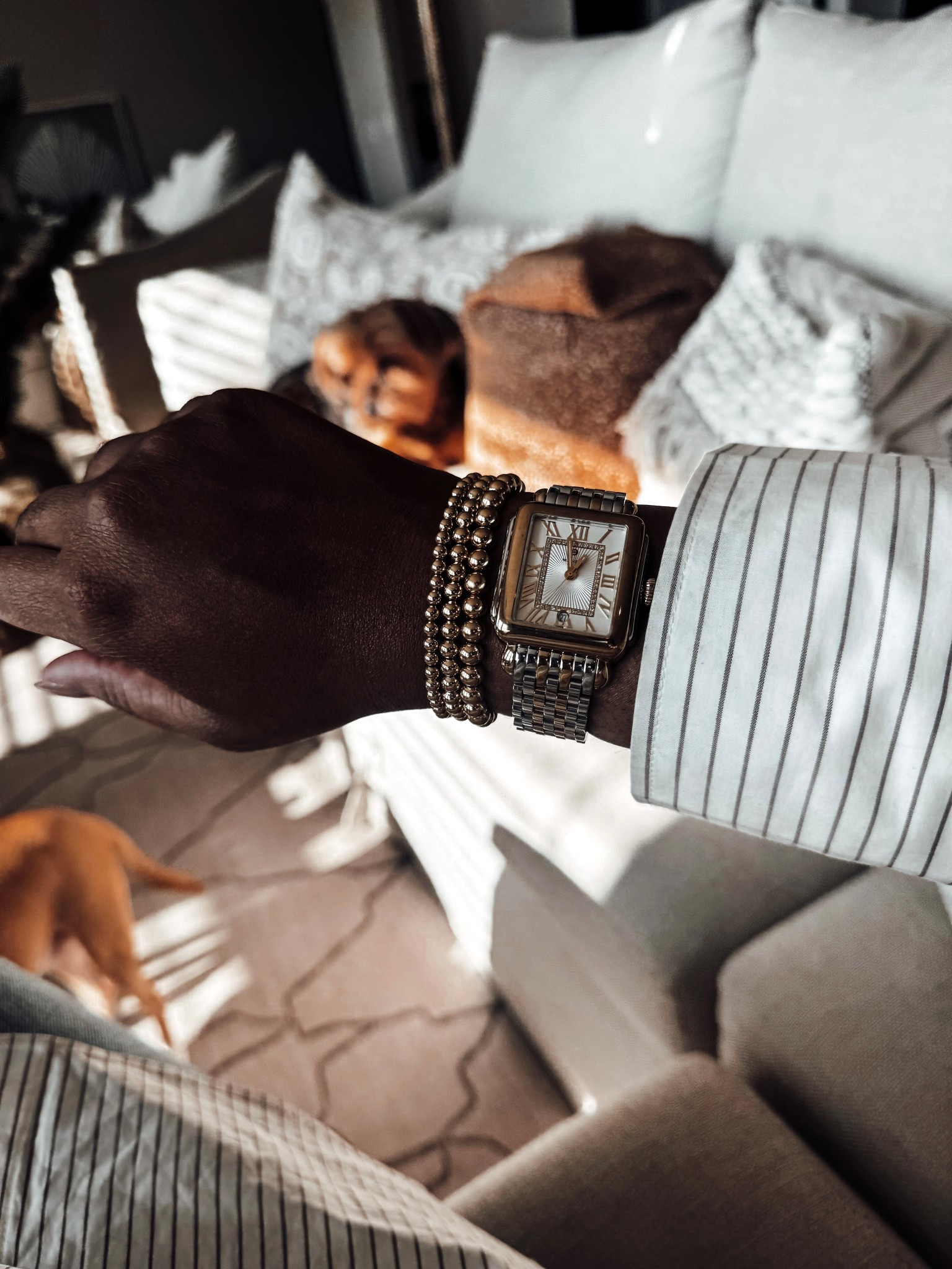 Beaded gold bracelet and watch jewelry stack. 

Scroll to shop. I’m so glad you’re here  



#LTKGiftGuide #LTKBeauty #LTKStyleTip