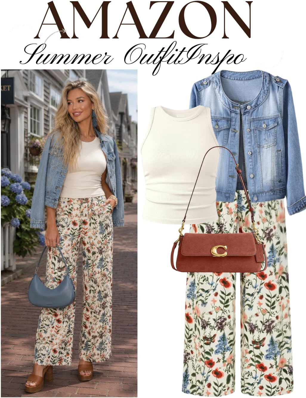 ☀️ Effortless Summer Outfit with Floral Pants

Fresh florals, soft neutrals, and a classic denim jacket make this the perfect summer outfit for brunch dates, weekend strolls, vacations, and casual summer gatherings. The floral wide-leg pants add a feminine touch while the denim jacket keeps the look polished and versatile. Finished with block heels and a chic blue handbag, this outfit is equal parts comfortable and stylish.

#SummerOutfit #SummerFashion #FloralPants #CasualChic #DenimJacketStyle #WideLegPants #FashionInspo #SummerStyle #VacationOutfit #BrunchOutfit #AmazonFashion #OutfitIdeas #WomensFashion #StyleInspiration #EffortlessStyle #WarmWeatherStyle #EverydayFashion #NeutralStyle #FashionFinds #SparkDazzle #ad #affiliate 

 