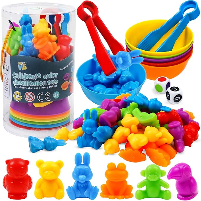 Counting Color Sorting Toys Animals Matching Games with Rainbow Bowls,Preschool Learning Educatio... | Amazon (US)