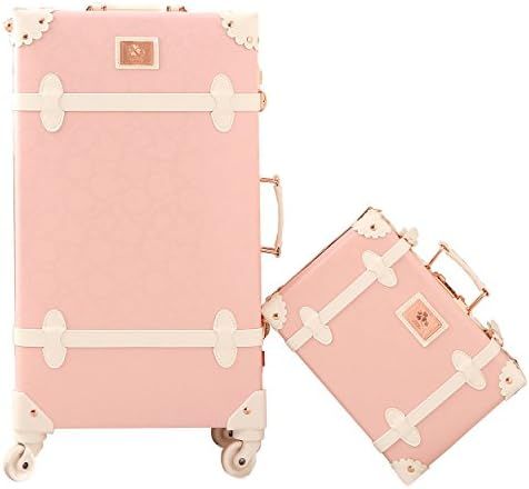 Travel Vintage Luggage Sets Cute Trolley Suitcases Set Lightweight Trunk Retro Style for Women Pr... | Amazon (US)