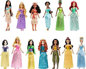 Mattel Disney Princess Toys, Fashion Doll Set with 13 Dolls in Sparkling Clothing & Accessories, ... | Amazon (US)