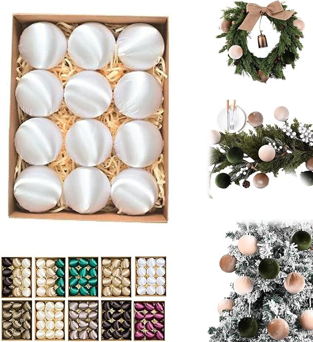 Christmas Tree Ornaments Satin Balls - Pack of 12pcs Shatterproof Xmas Bulbs Decorations Set -2.4... | Amazon (US)
