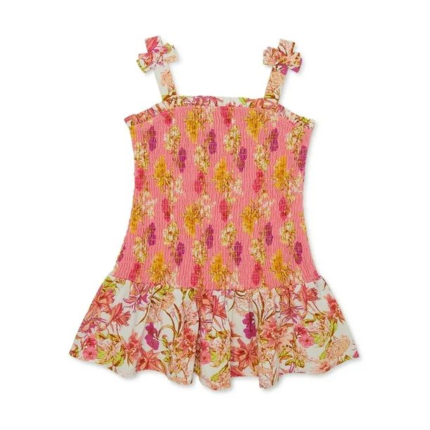 Wonder Nation Baby and Toddler Girl Smocked Sun Dress, Sizes 12M-5T | Walmart (US)