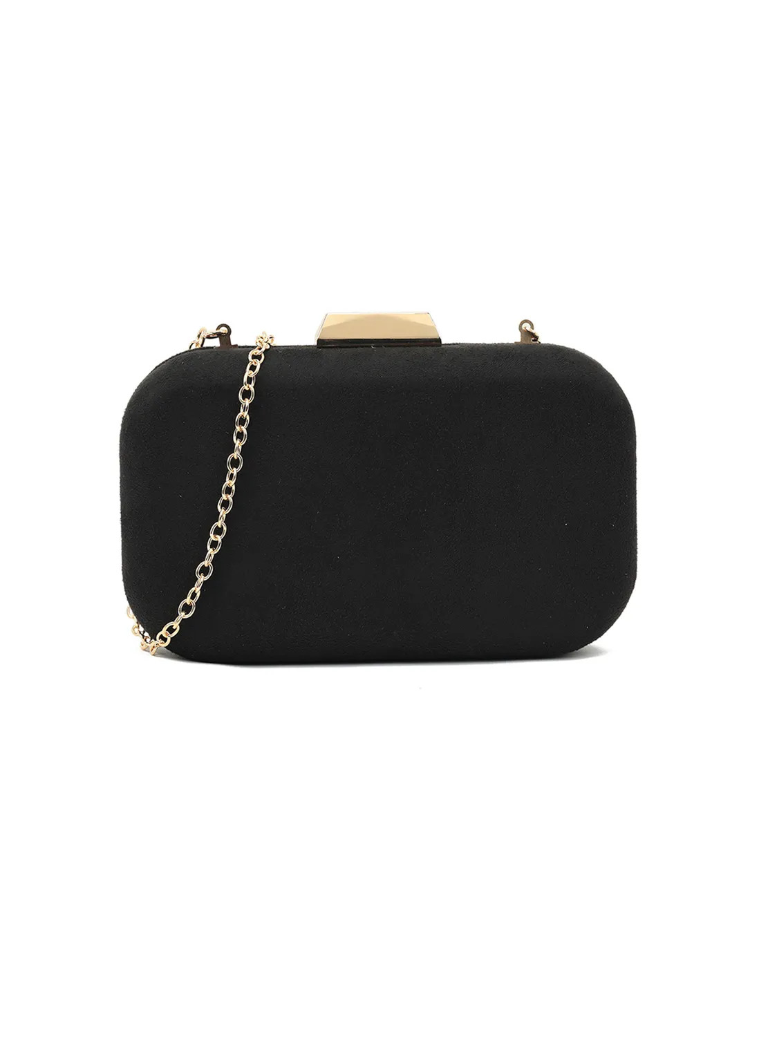 Suede Clutch with Gold Detail | Debenhams UK
