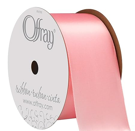 Berwick Offray 265277 1.5" Wide Double Face Satin Ribbon, Light Pink, 3 Yds | Amazon (US)