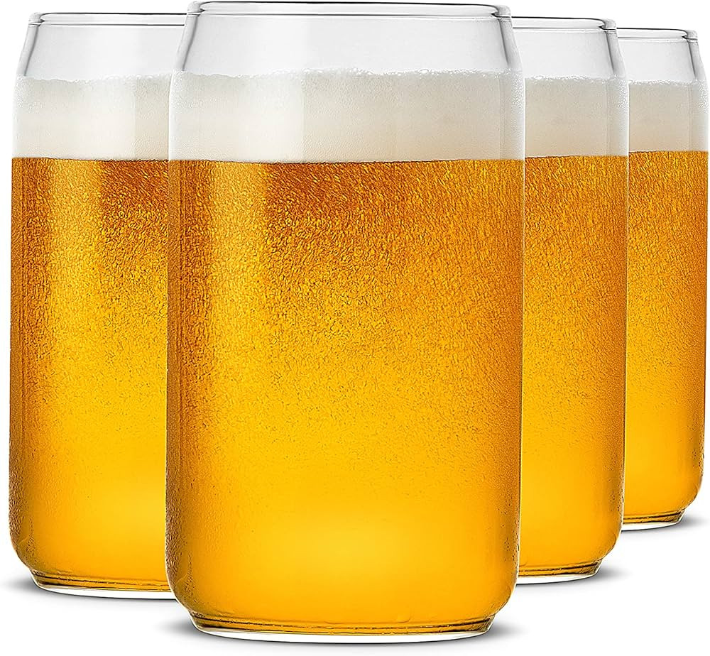 LUXU Beer Glass, 20 oz Can Shaped Beer Glasses Set of 4 -Craft Drinking Glasses,Large Beer Glasse... | Amazon (US)