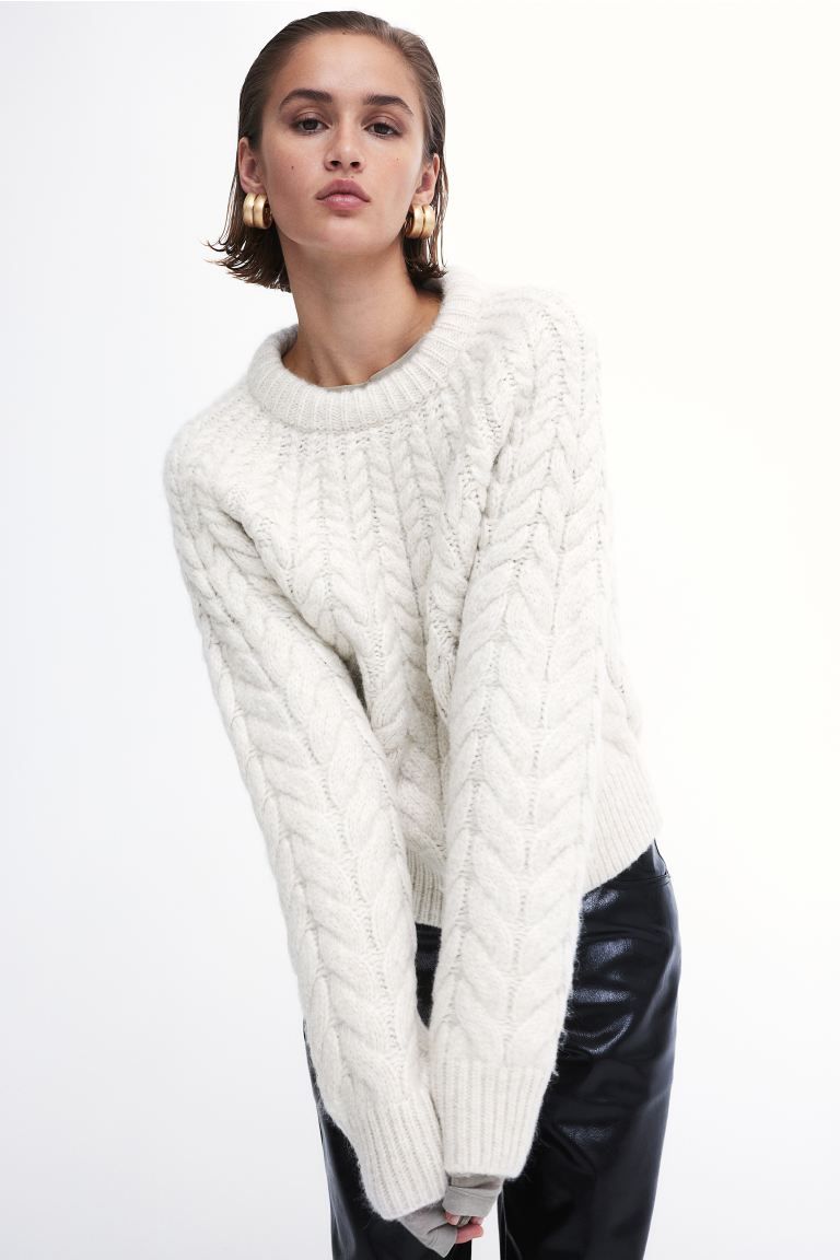 Cable-knit Sweater - Cream - Ladies | H&M US | H&M (US + CA)