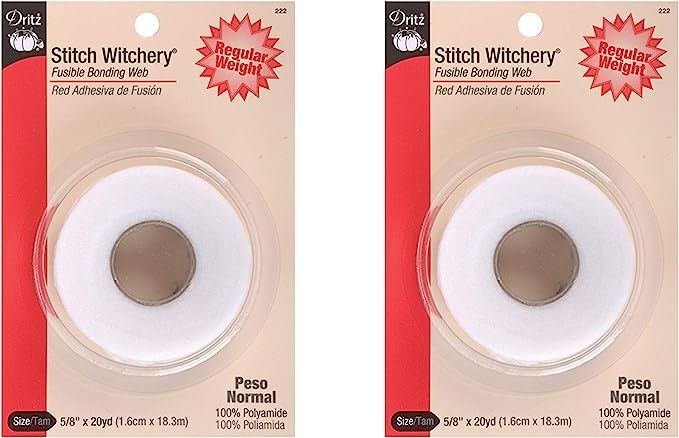 Dritz 222 5/8-Inch by 20-Yard Stitch Witchery, Regular 2 Pack | Amazon (US)