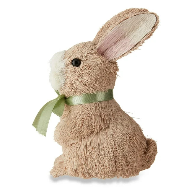 Easter Bunny with Green Bow Tabletop Decor, 6.7 in, by Way To Celebrate - Walmart.com | Walmart (US)