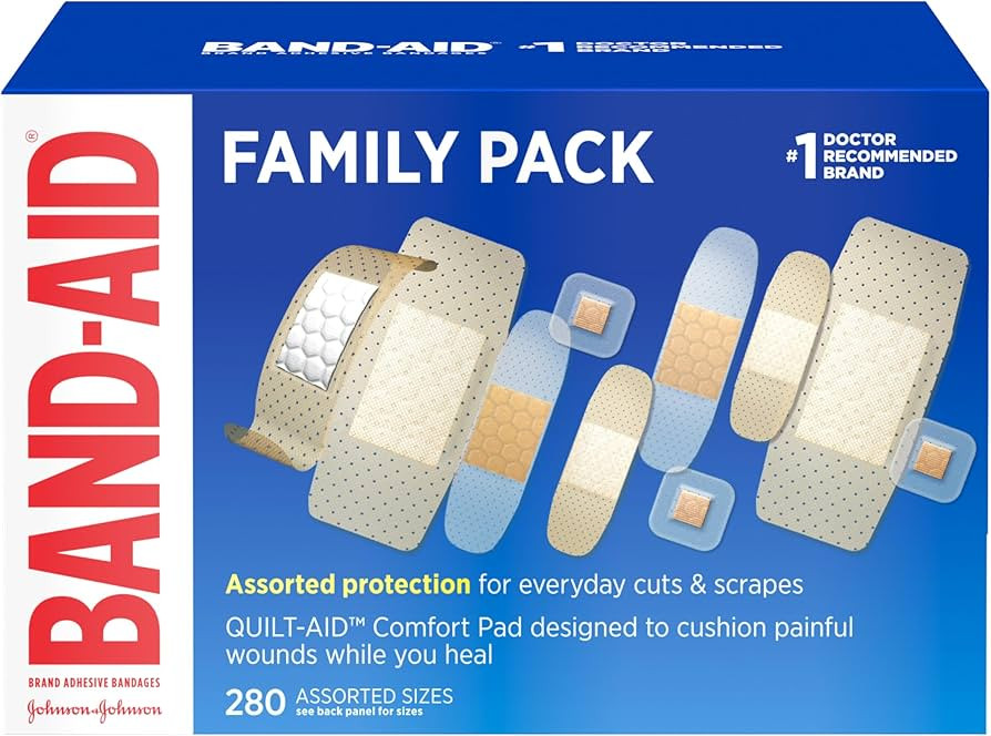 Band-Aid Brand Adhesive Bandages Family Variety Pack, Sheer & Clear Flexible Sterile Individually... | Amazon (US)