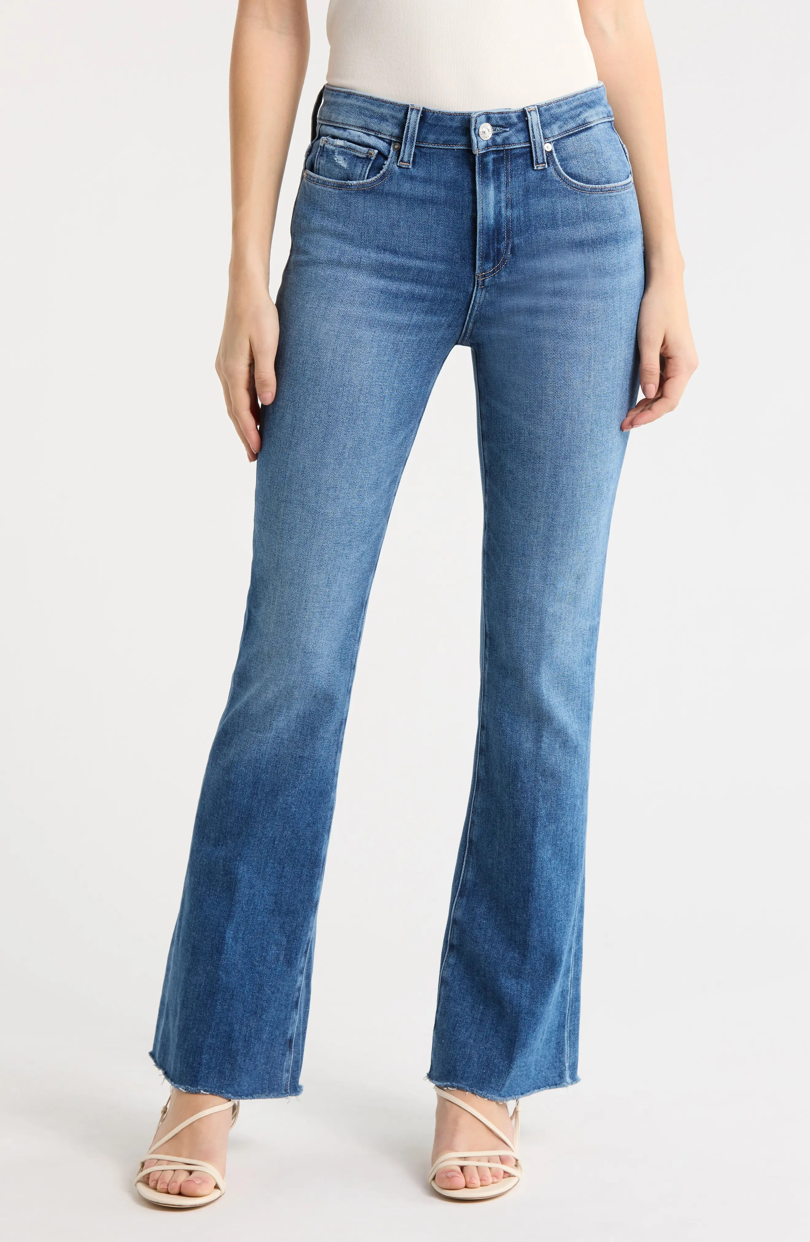 Laurel Raw Hem High Waist Canyon Bootcut Jeans (Women) | Nordstrom | Nordstrom