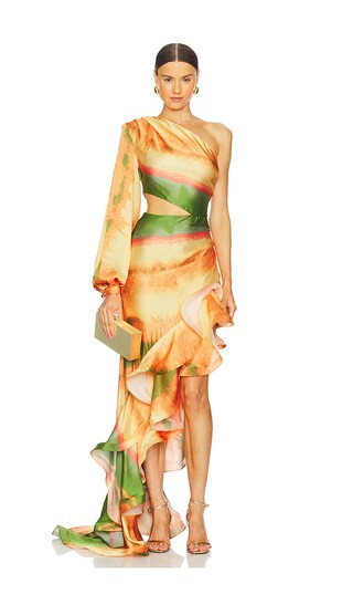 Hanna Horizon Gown in Orange Multi | Revolve Clothing (Global)